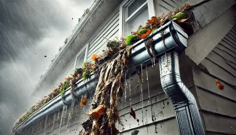 Heavy storm causing Adelaide gutter to overflow from blockage